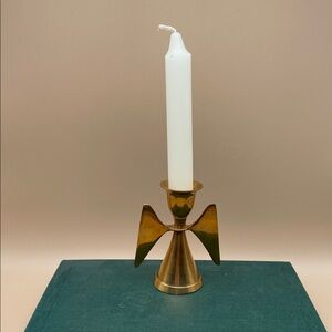 Vintage Solid Brass Angel Candle Holder